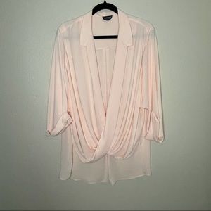 Topshop Long Sleeve Draped Blouse